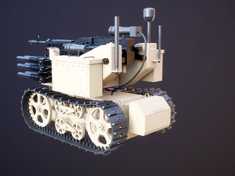 軍用追跡ロボット砂漠迷彩 3Dモデル