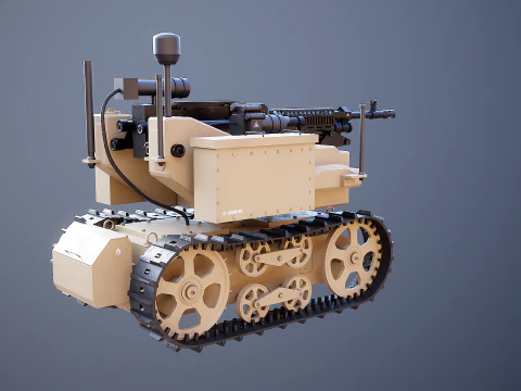 軍用追跡ロボット砂漠迷彩 3Dモデル