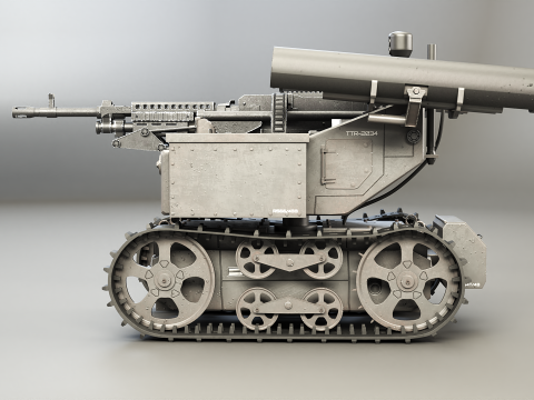 Military Tracked Robot V2 3D Model
