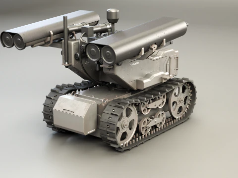 Military Tracked Robot V2 3D Model