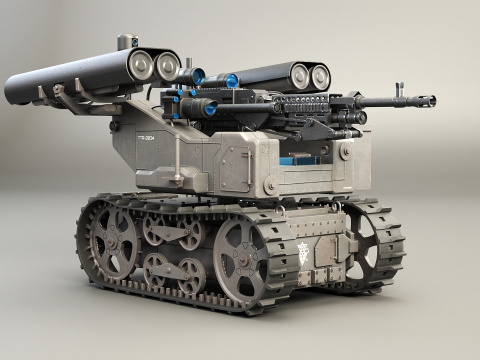 Military Tracked Robot V2 3D Model
