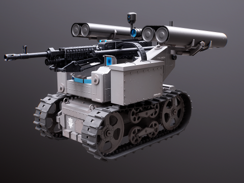 Military Tracked Robot V2 3D Model