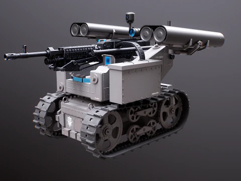 Military Tracked Robot V2 3D Model