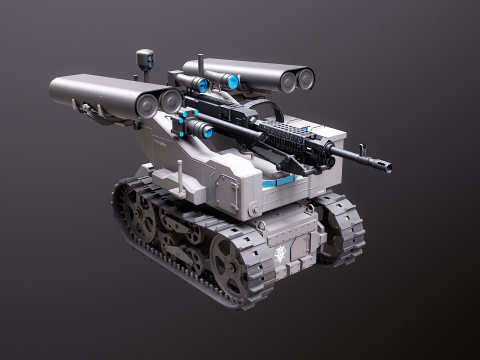 Military Tracked Robot V2 3D Model