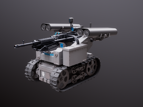 Military Tracked Robot V2 3D Model
