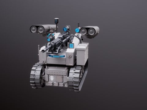 Military Tracked Robot V2 3D Model