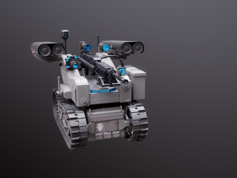 Military Tracked Robot V2 3D Model