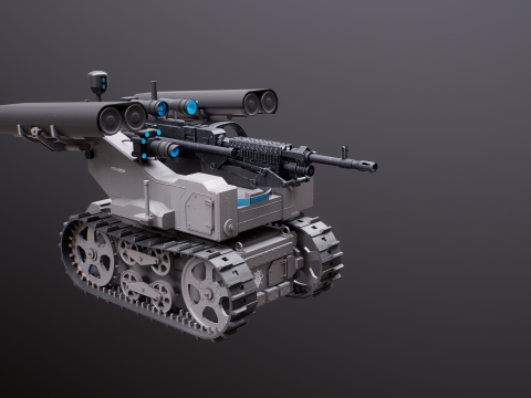 Military Tracked Robot V2 3D Model