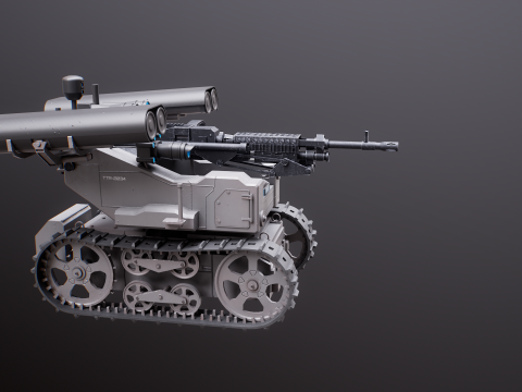 Military Tracked Robot V2 3D Model