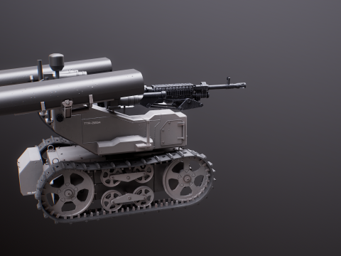 Military Tracked Robot V2 3D Model