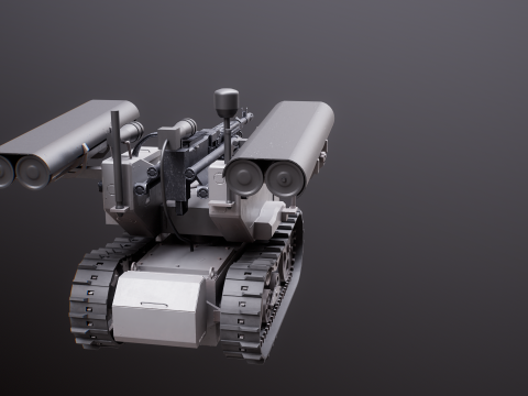 Military Tracked Robot V2 3D Model