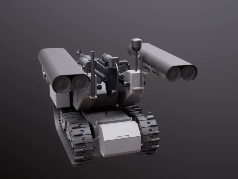 Military Tracked Robot V2 3D Model