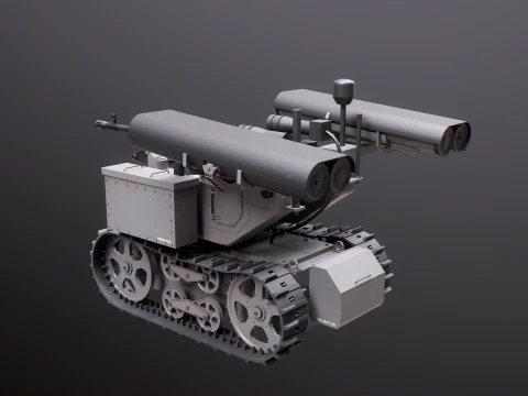 Military Tracked Robot V2 3D Model