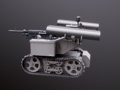 Military Tracked Robot V2 3D Model
