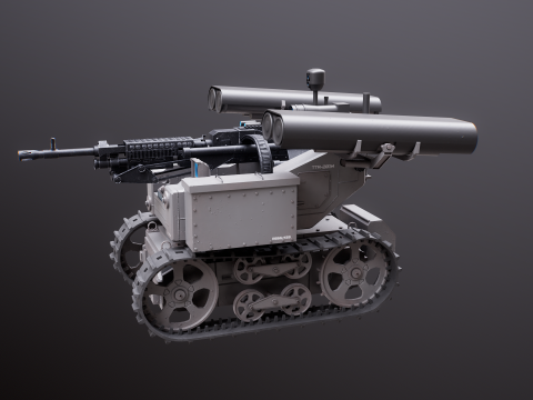 Military Tracked Robot V2 3D Model