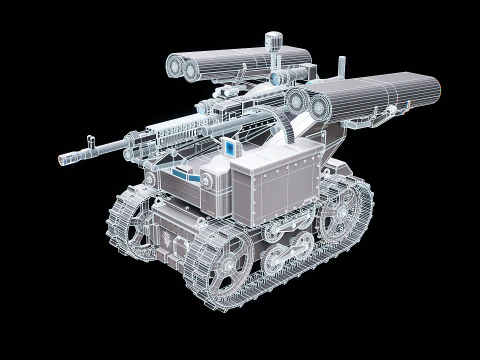 Military Tracked Robot V2 3D Model
