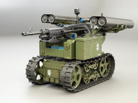 군용 추적 로봇 V2 군용 녹색 3D 모델