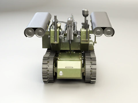 Milit&auml;rischer Raupenroboter V2 Milit&auml;rgr&uuml;n 3D Modell