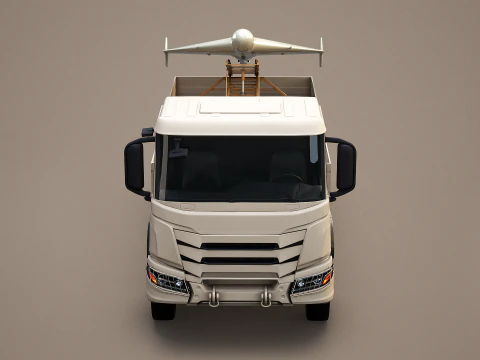 Military Transport Truck with Drone Launcher Shahed 136 3D Model