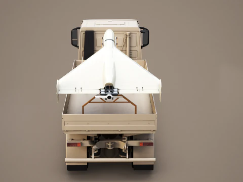 Military Transport Truck with Drone Launcher Shahed 136 3D Model