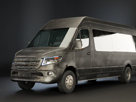 Autob&uacute;s lanzadera envejecido moderno Modelo 3D