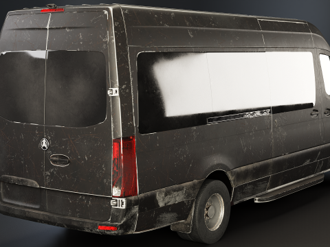 Nowoczesny autobus wahadłowy w wieku Model 3D