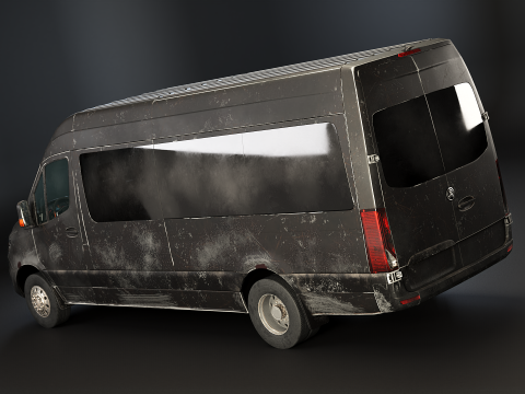 Nowoczesny autobus wahadłowy w wieku Model 3D