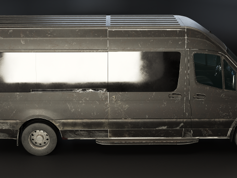 Nowoczesny autobus wahadłowy w wieku Model 3D