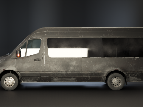 Nowoczesny autobus wahadłowy w wieku Model 3D