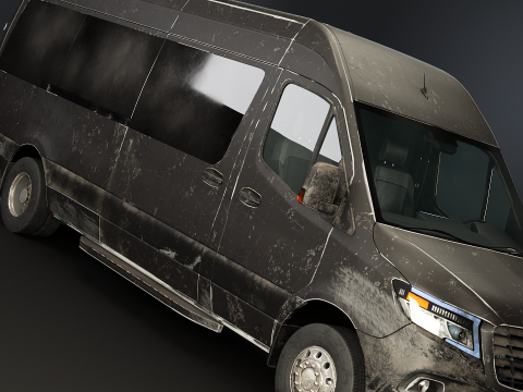 Nowoczesny autobus wahadłowy w wieku Model 3D