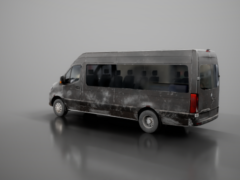 Nowoczesny autobus wahadłowy w wieku Model 3D