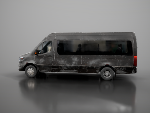 Nowoczesny autobus wahadłowy w wieku Model 3D