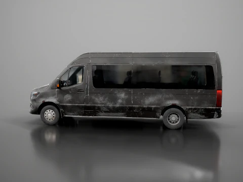 &Ocirc;nibus moderno e envelhecido Modelo 3D