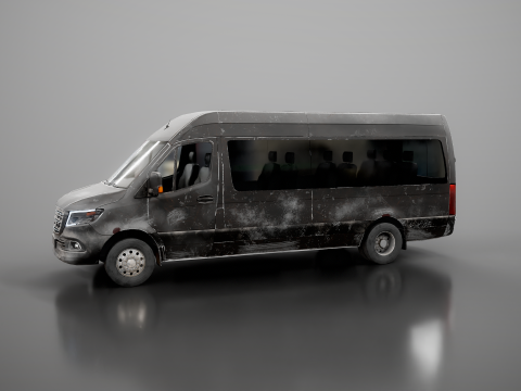 Nowoczesny autobus wahadłowy w wieku Model 3D