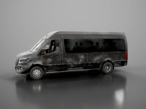 &Ocirc;nibus moderno e envelhecido Modelo 3D