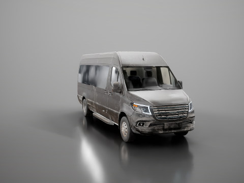 Nowoczesny autobus wahadłowy w wieku Model 3D