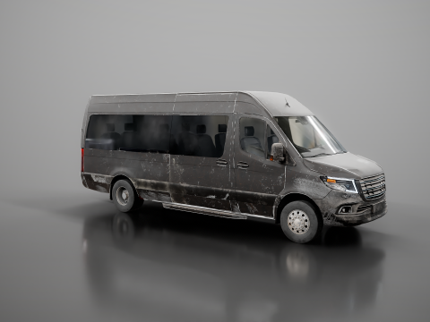 Nowoczesny autobus wahadłowy w wieku Model 3D