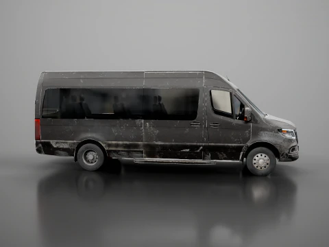 &Ocirc;nibus moderno e envelhecido Modelo 3D