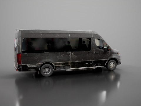 Nowoczesny autobus wahadłowy w wieku Model 3D