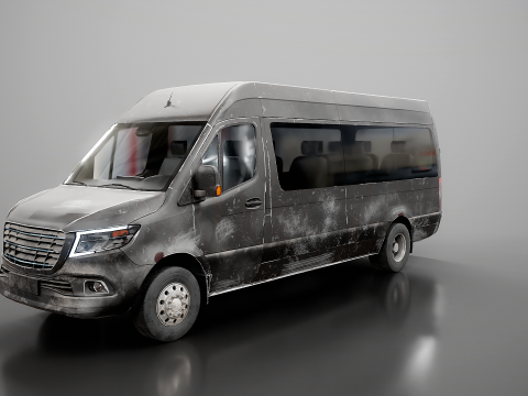 Nowoczesny autobus wahadłowy w wieku Model 3D