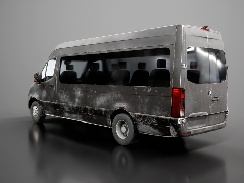 Nowoczesny autobus wahadłowy w wieku Model 3D