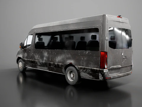 &Ocirc;nibus moderno e envelhecido Modelo 3D