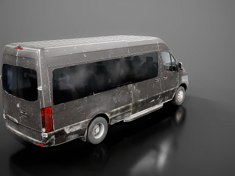 &Ocirc;nibus moderno e envelhecido Modelo 3D