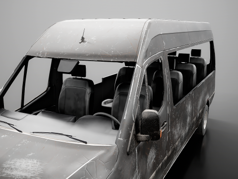 Nowoczesny autobus wahadłowy w wieku Model 3D