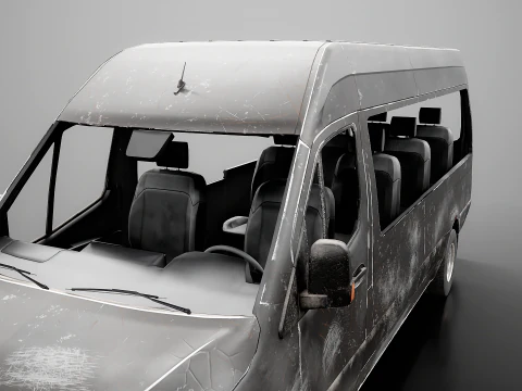 &Ocirc;nibus moderno e envelhecido Modelo 3D