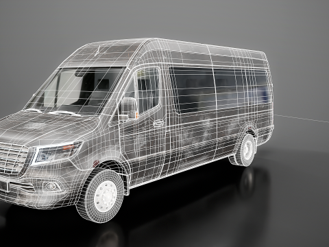 Nowoczesny autobus wahadłowy w wieku Model 3D