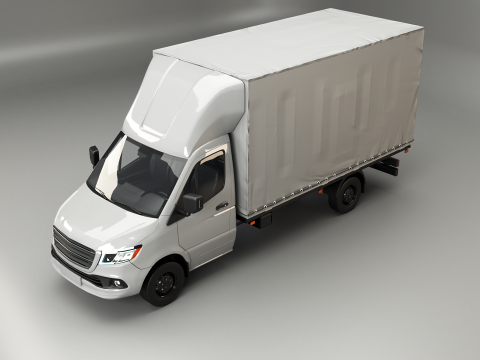Modern Curtain Tautliner Van 3D Model