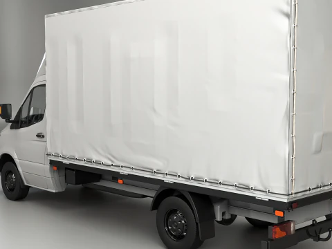 Modern Curtain Tautliner Van 3D Model