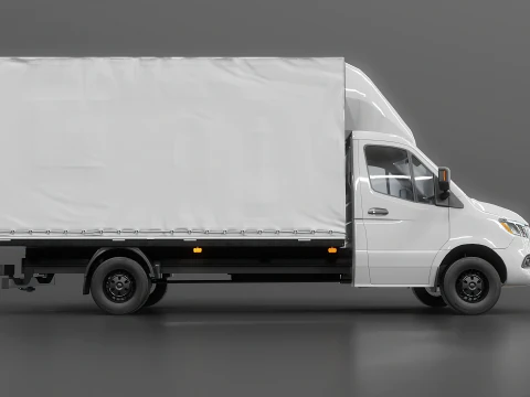 Modern Curtain Tautliner Van 3D Model