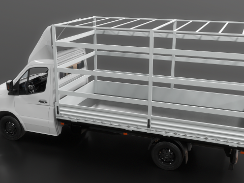 Modern Curtain Tautliner Van 3D Model
